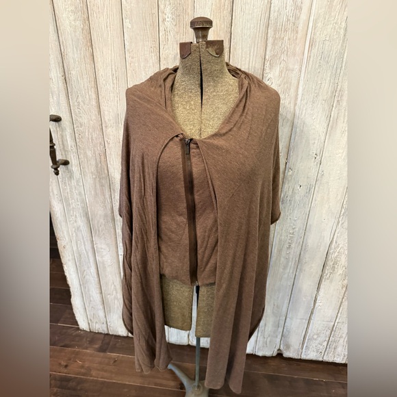 BCBGMaxAzria Tops - BCBGMaxAzria Brown Cape-Style Tunic